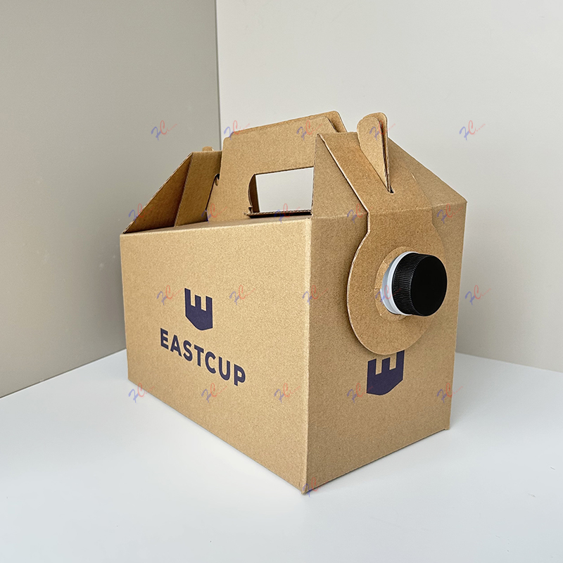 Custom kraft paper coffee box in the bag