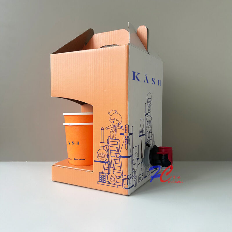 Customizable Bag in Box Packaging with Tap for Juice, Coffee and Sauces