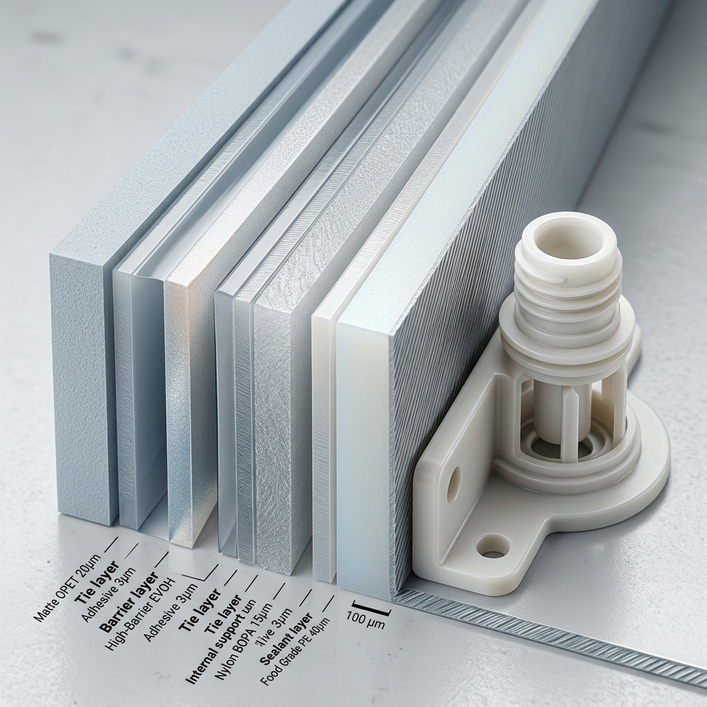 Multilayer flexible film used in bag-in-box packaging
