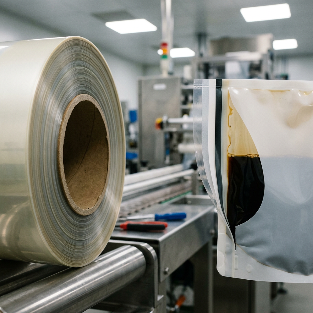 Multilayer flexible film structure for coffee Bag-in-Box packaging