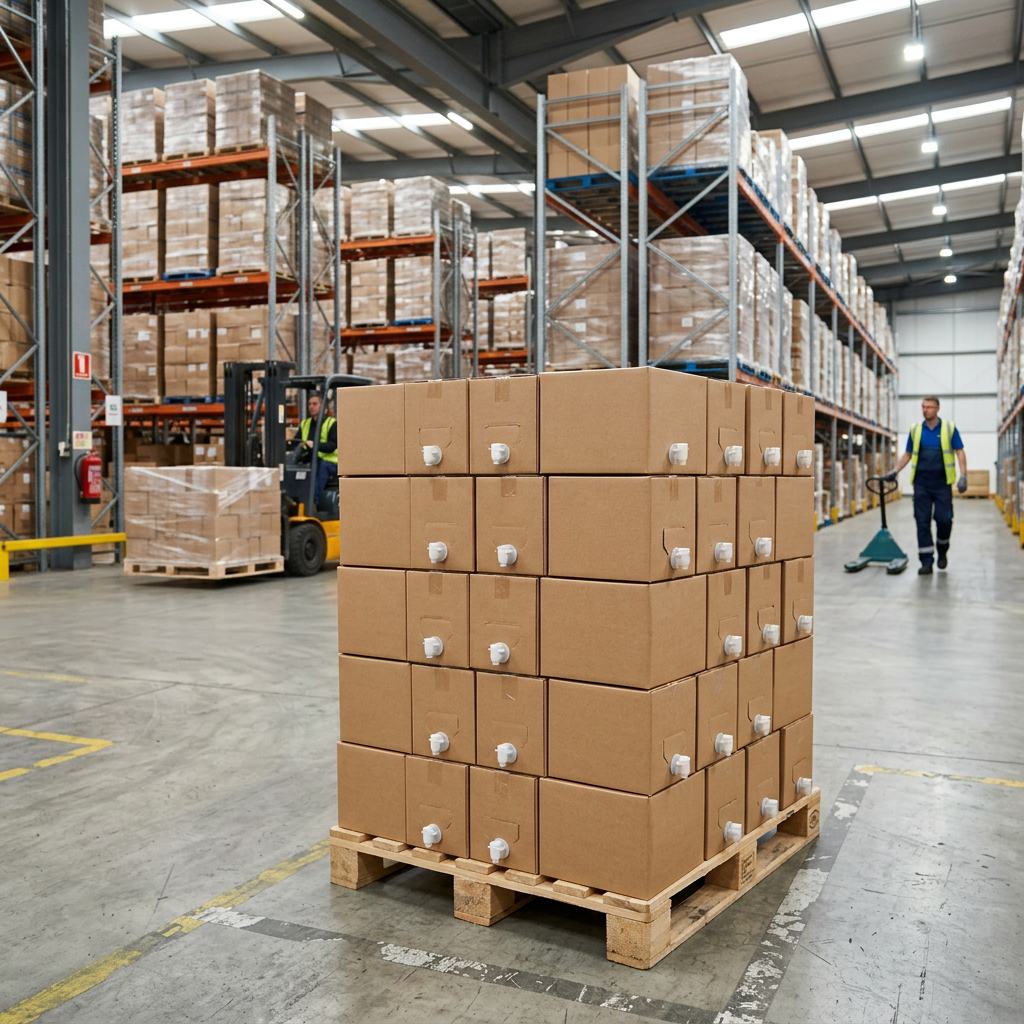 Bag-in-Box cartons prepared for olive oil storage and distribution