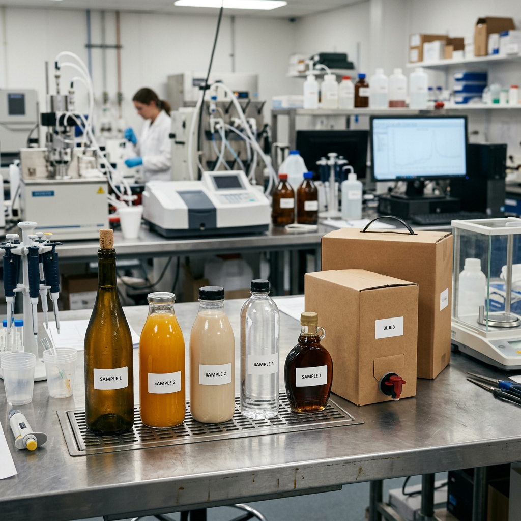 Different beverage types considered for bag-in-box material selection