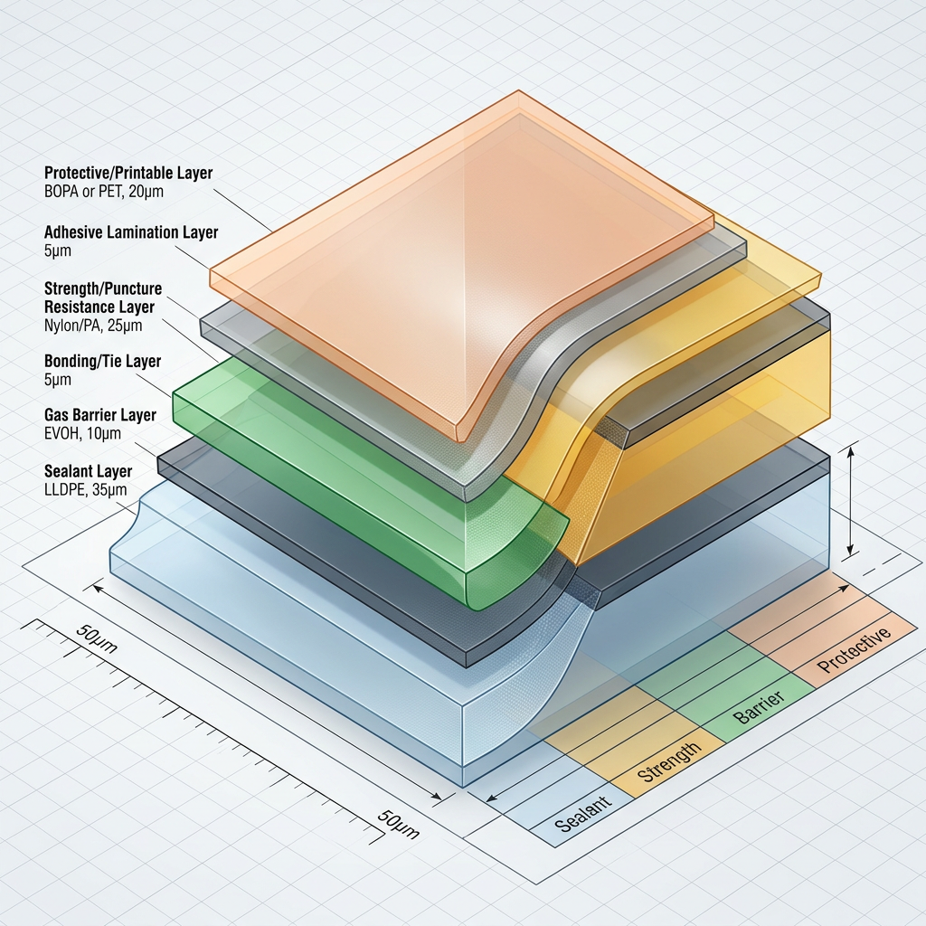 Multilayer barrier film structure for beverage bag-in-box packaging