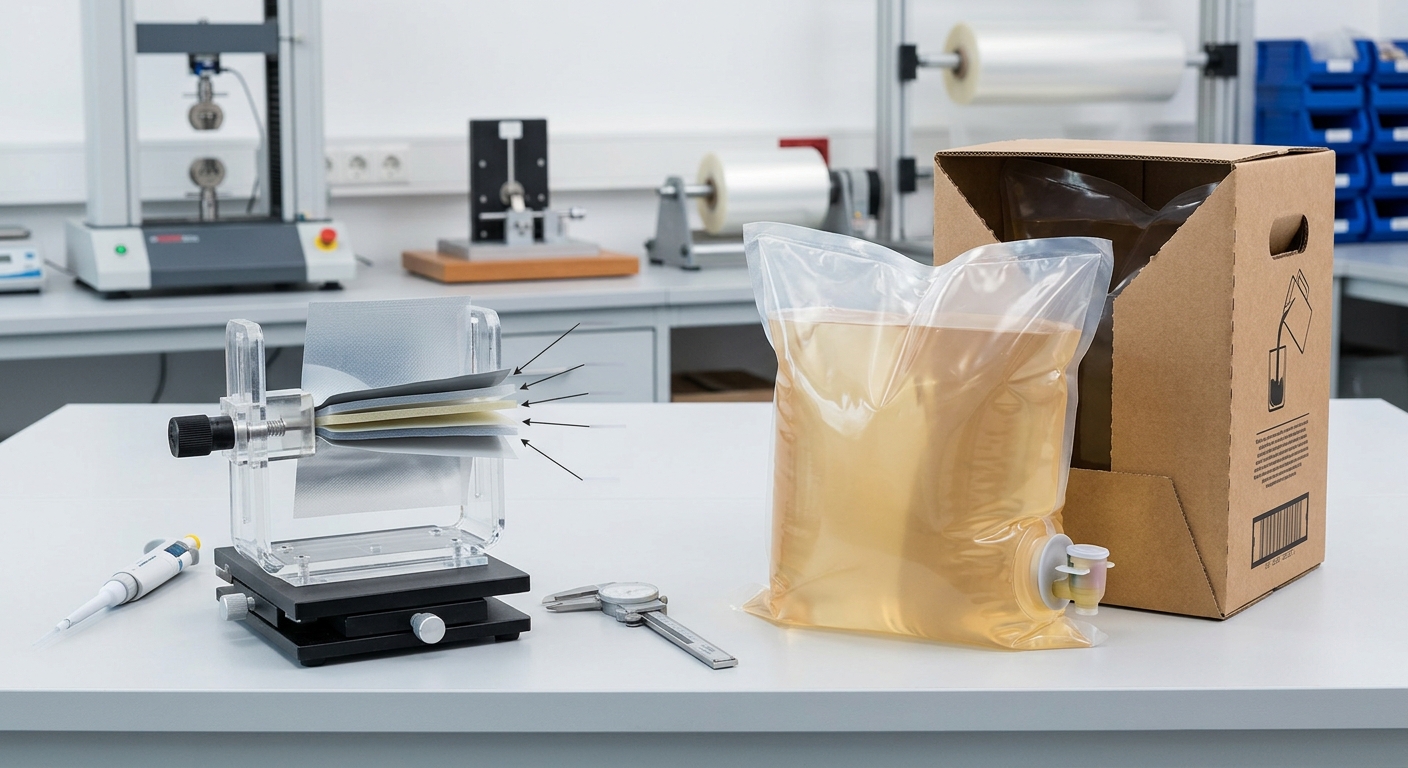 Flexible bag-in-box film structure and barrier materials