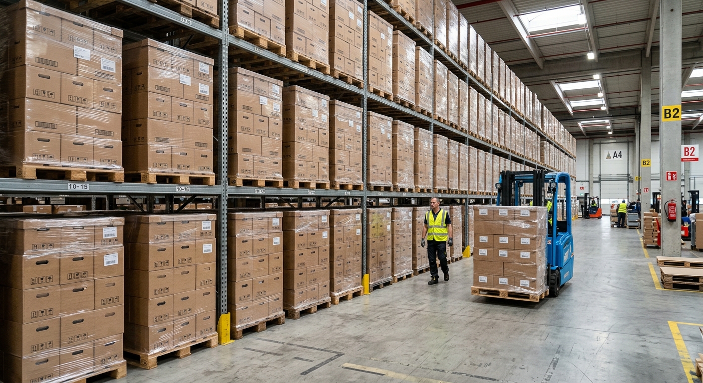 Bag-in-box cartons prepared for storage and distribution