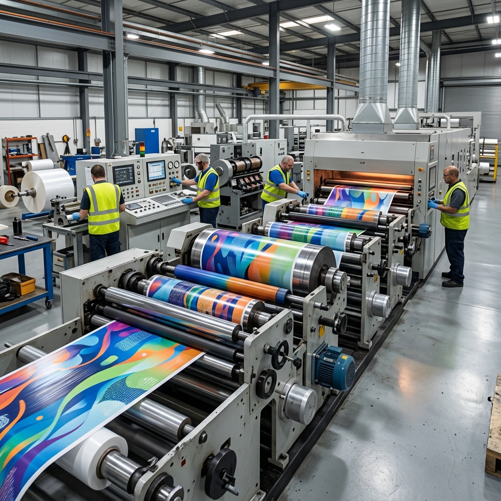Custom beverage graphics printed on flexible bag-in-box packaging film
