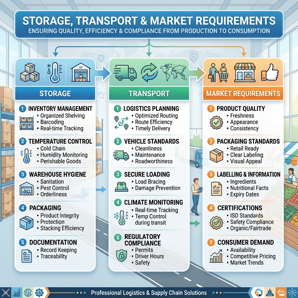 Storage, Transport and Market Requirements
