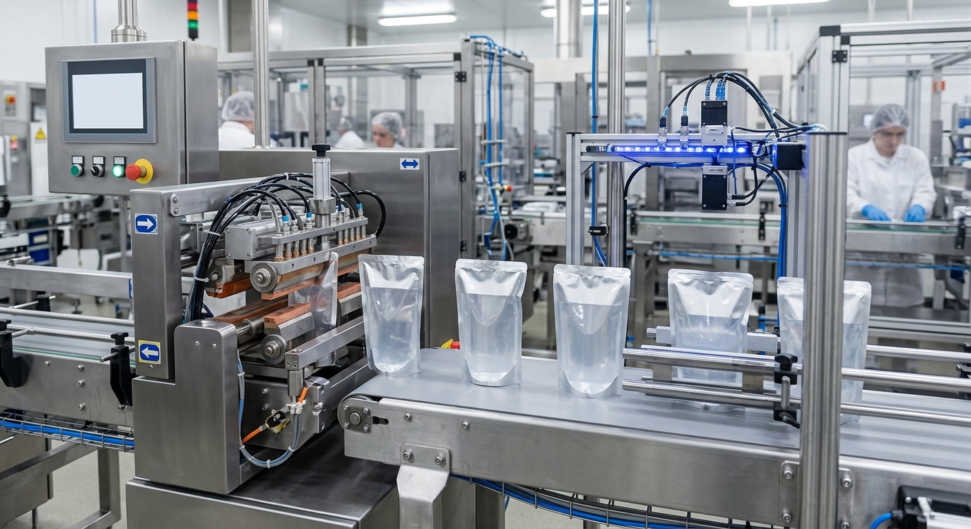Liquid pouch filling and seal validation process